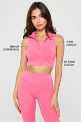 sleek seamless zip crop top
