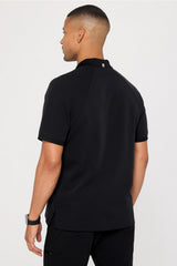 all-day scrub zip polo
