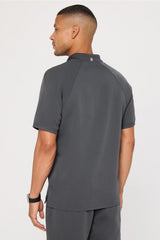 all-day scrub zip polo