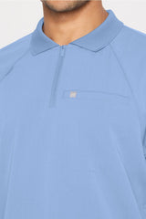 all-day scrub zip polo
