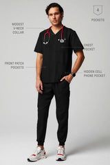 max 4-pocket scrub top