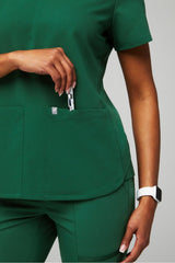 method 2-pocket scrub top