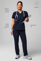 method 2-pocket scrub top